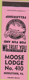 Matchbook Cover - Matchbook Cover Moose Lodge Middletown PA pink