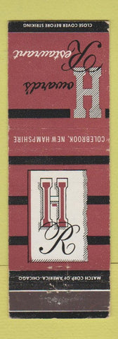 Matchbook Cover - Howardl's Restaurant Colebrook NH