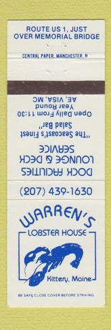 Matchbook Cover - Warren's Lobster House Kittery ME