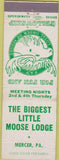 Matchbook Cover - Matchbook Cover Moose Lodge Mercer PA