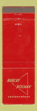 Matchbook Cover - Hubert Heilman food Fort Lauderdale Clearwater FL Lorain OH