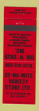 Matchbook Cover - Dy No Mite Variety Effingham NH excavating concrete Freedom