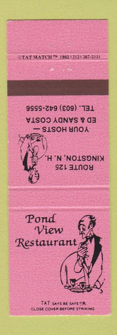 Matchbook Cover - Pond View Restaurant Kingston NH