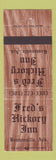 Matchbook Cover - Fred's Hickory Inn Bentonville AR WEAR