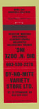 Matchbook Cover - Dy No Mite Variety Effingham NH excavating concrete Freedom