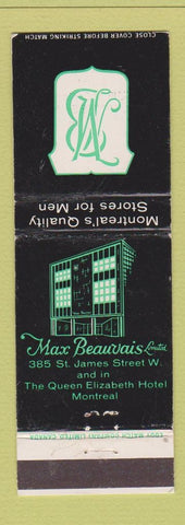 Matchbook Cover - Max Beauvais Montreal QC store WEAR