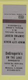 Matchbook Cover - DeGregorio's on the lake Mokena IL camping