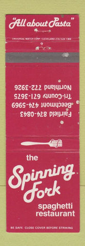 Matchbook Cover - Spinning Fork Restaurant Spaghetti WEAR