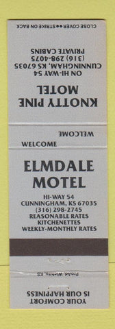 Matchbook Cover - Knotty Pine Motel Cunningham KS Elmdale Motel