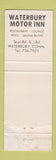 Matchbook Cover - Old Mystic Motor Lodge Mystic CT Norwich Waterbury WEAR