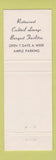 Matchbook Cover - Somerville Inn NJ