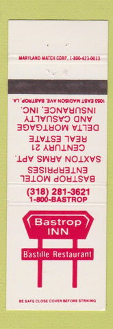 Matchbook Cover - Bastrop Inn Restaurant LA