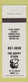 Matchbook Cover - Happy Steer Restaurant Amboy IL WEAR