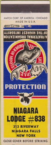 Matchbook Cover - Matchbook Cover Moose Lodge Niagara Falls NY