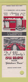 Matchbook Cover - Del Monty's Steak House Greensboro NC SAMPLE