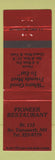 Matchbook Cover - Pioneer Restaurant South Tamworth NH WEAR