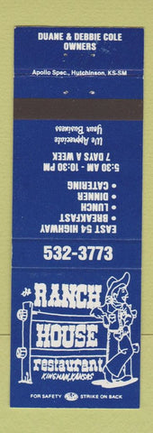Matchbook Cover - Ranch House Restaurant Kingman KS