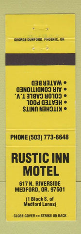 Matchbook Cover - Rustic Inn Motel Medford OR