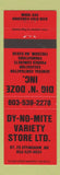 Matchbook Cover - Dy No Mite Variety Effingham NH excavating concrete Freedom