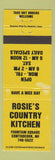 Matchbook Cover - Rosie's Country Kitchen Contoocook NH WEAR