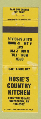 Matchbook Cover - Rosie's Country Kitchen Contoocook NH WEAR