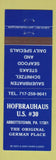 Matchbook Cover - Hofbrauhaus German Abbottstown PA