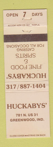 Matchbook Cover - Huckabys' Greenwood IN restaurant