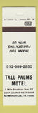 Matchbook Cover - Tall Palms Motel Raymondville TX