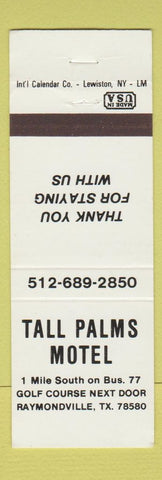 Matchbook Cover - Tall Palms Motel Raymondville TX