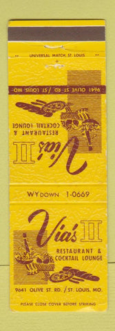 Matchbook Cover - Via's II Restaurant St Louis MO