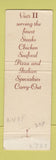 Matchbook Cover - Via's II Restaurant St Louis MO