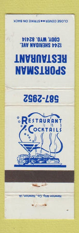 Matchbook Cover - Sportsman Restaurant Cody WY WEAR