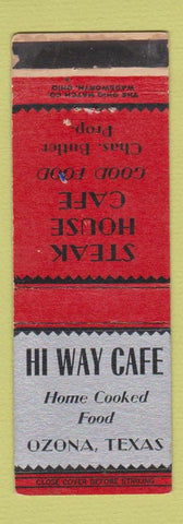 Matchbook Cover - Hi Way Cafe Ozona TX WEAR