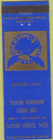 Matchbook Cover - Matchbook Cover Moose Lodge Taylor Center MI