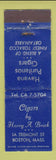 Matchbook Cover - Harry Brick Cigars Boston MA WORN