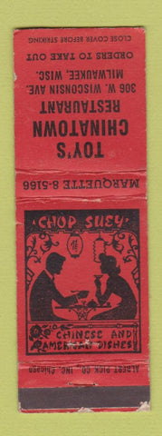 Matchbook Cover - Toy's Chinatown Restaurant Chinese Milwaukee WI WEAR