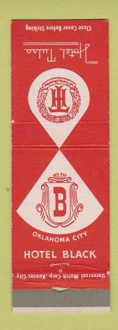 Matchbook Cover - Hotel Tulsa OK Hotel Black Oklahoma City WEAR RED