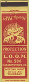 Matchbook Cover - Matchbook Cover Moose Lodge Elizabethtown PA