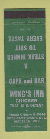 Matchbook Cover - Wing's Inn Madison WI