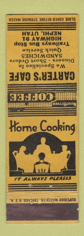 Matchbook Cover - Carter's Cafe Nephi UT