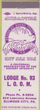 Matchbook Cover - Matchbook Cover Moose Lodge Ellwood City PA