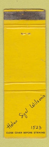Matchbook Cover - Walnut Street Philadelphia Bar Helen Sigel Wilson's WEAR