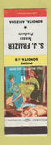 Matchbook Cover - SJ Fraizer Texaco oil gas hillbilly Sonoita AZ low phone #
