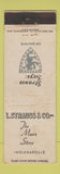 Matchbook Cover - L Strauss Men's Store Indianapolis IN WEAR