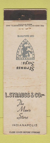 Matchbook Cover - L Strauss Men's Store Indianapolis IN WEAR