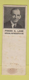 Matchbook Cover - L Strauss Men's Store Indianapolis IN WEAR