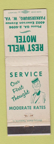 Matchbook Cover - Rest Well Motel Parkersburg WV