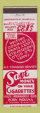 Matchbook Cover - Cigarette Savings Roby IN Roby Sales
