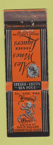 Matchbook Cover - Empire Grill Somerville MA WEAR