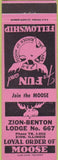 Matchbook Cover - Matchbook Cover Moose Lodge Zion IL